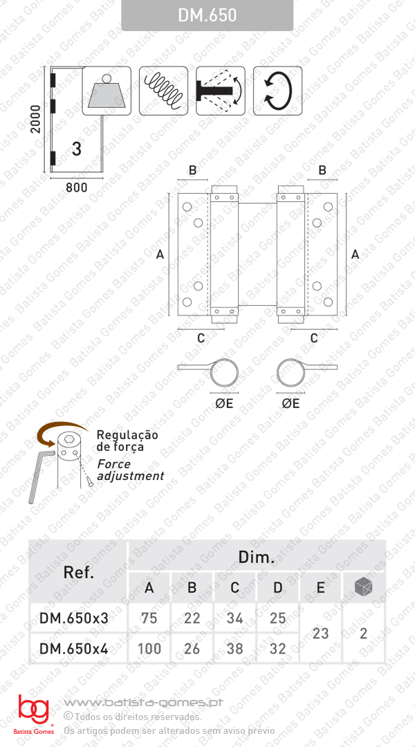 Dobradi�a de mola ac��o dupla (Vai-Vem) - LAT�O